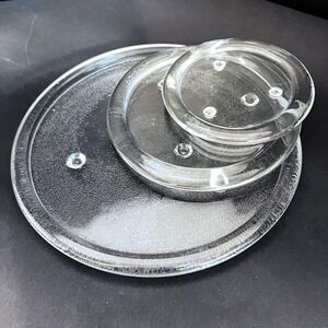 Set of 3 Trivets Coasters Pillar Candle Trinket Ring Dish Clear Glass Minimalist